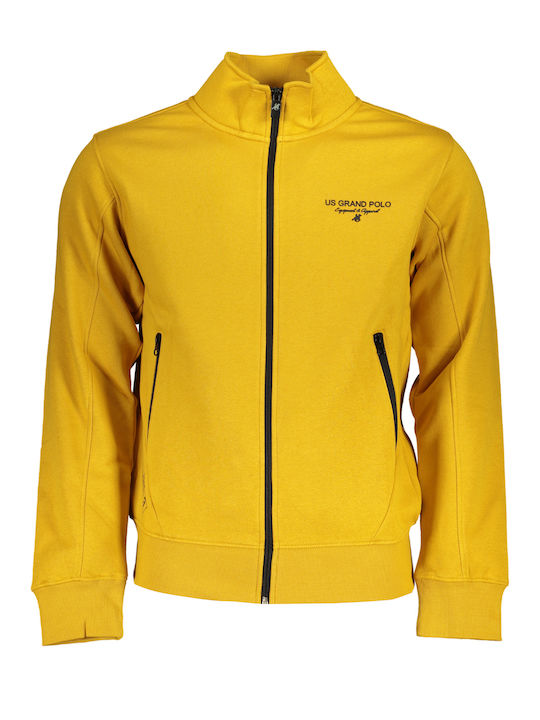 U.S.Grand Polo Club Jachetă Fleece pentru Bărbați cu Fermoar Yellow