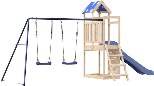 vidaXL Holzturm mit Kletterfläche Braun