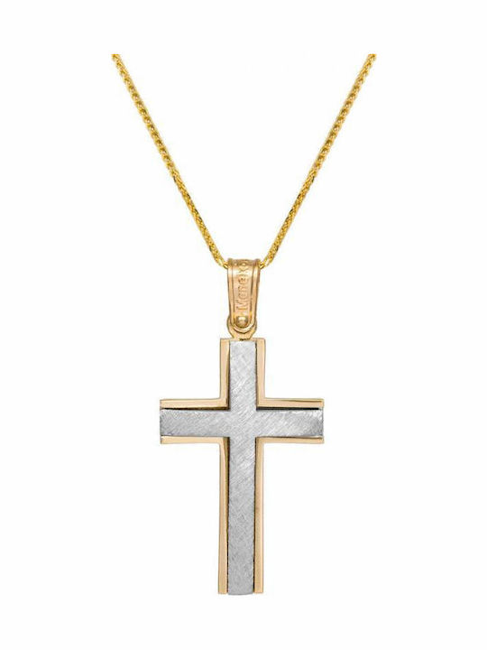 Two-tone Matte Gold Σταυρός