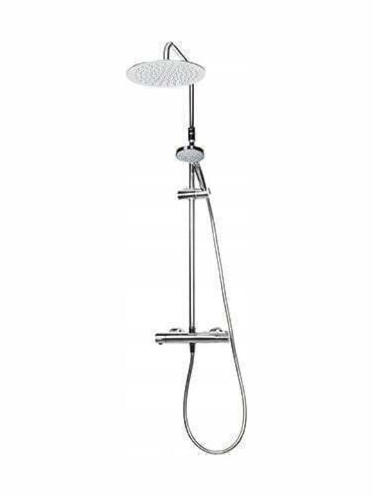 Valvex Adjustable Shower Column with Mixer Silver