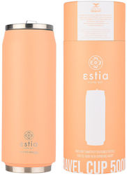 Estia Pahar de călătorie Save the Aegean 500ml Peach Fuzz Estia Pahar de călătorie Save the Aegean 500ml Peach Fuzz