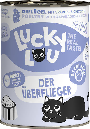 Lucky Lou Lifestage Υγρή Τροφή για Ενήλικες Γάτες σε Κονσέρβα με Πουλερικά χωρίς Σιτηρά 400gr