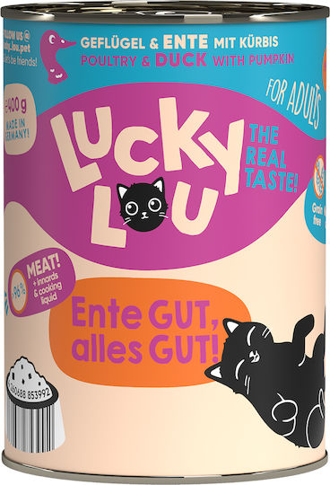 Lucky Lou Lifestage Υγρή Τροφή για Ενήλικες Γάτες σε Κονσέρβα με Πουλερικά και Πάπια χωρίς Σιτηρά 400gr