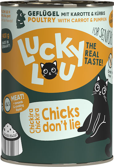 Lucky Lou Lifestage Υγρή Τροφή για Ηλικιωμένες Γάτες σε Κονσέρβα με Πουλερικά χωρίς Σιτηρά 400gr