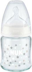 Nuk Glass Bottle Anti-Colic with Silicone Nipple for 0-6 months White Stars 120ml 1pcs