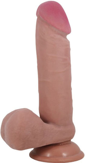 Pretty Love Sliding Skin Series Glass Dildo with Balls and Suction Cup Flesh 20.5cm