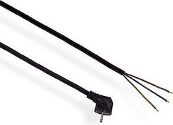 Elgotech Power Cord with Cable Properties 3x1mm² Black 1m