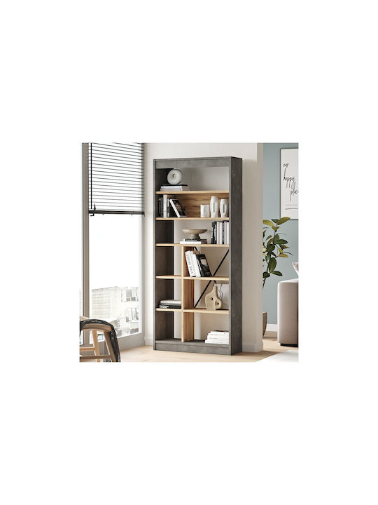 Viana Felt Grey Bookcase 76x25x170cm