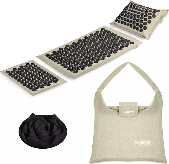 Neo Sport Acupressure Σετ 3τμχ Μαξιλάρι Τσάντα Μεταφοράς 70x44cm Μπεζ Μαύρο