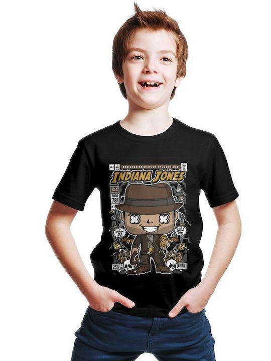 Pop Culture Kids T-shirt Black Indiana Jones