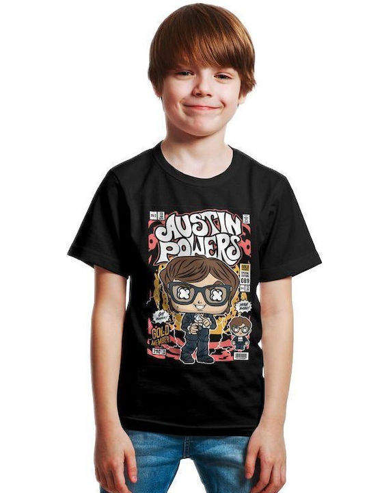 Pop Culture Kids T-shirt Black Austin Powers