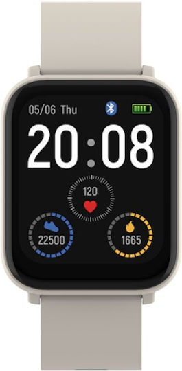 Canyon Easy Sw-54 41mm Waterproof Smartwatch with Heart Rate Monitor Beige
