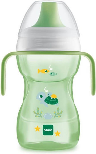 Mam Educational Sippy Cup Plastic with Handles Green Sea Turtle for 8m+m+ 270ml