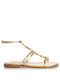 Sante Damen Flache Sandalen in Gold Farbe