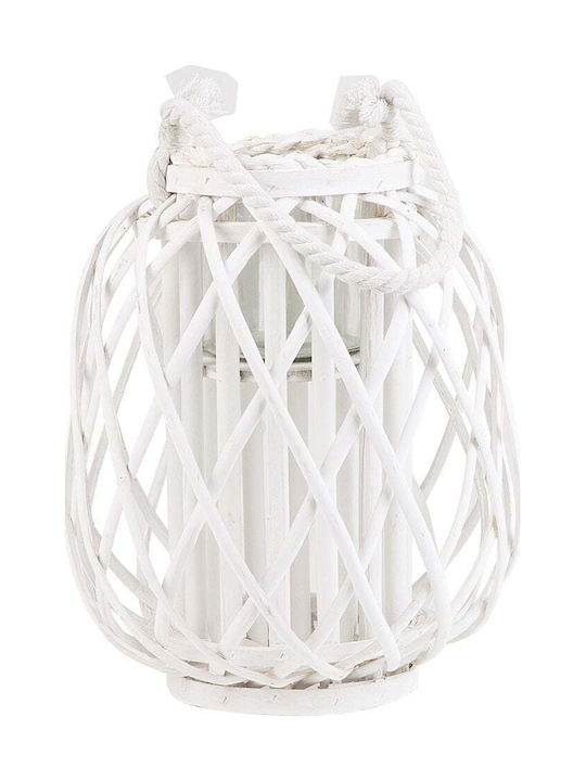 Beliani Glass Lantern White