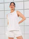 Squatwolf Bluză Sportivă pentru Femei Fără mâneci Pearl White