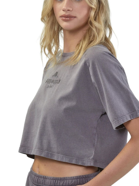 Kappa Authentic Women's Oversized Crop T-shirt Gray