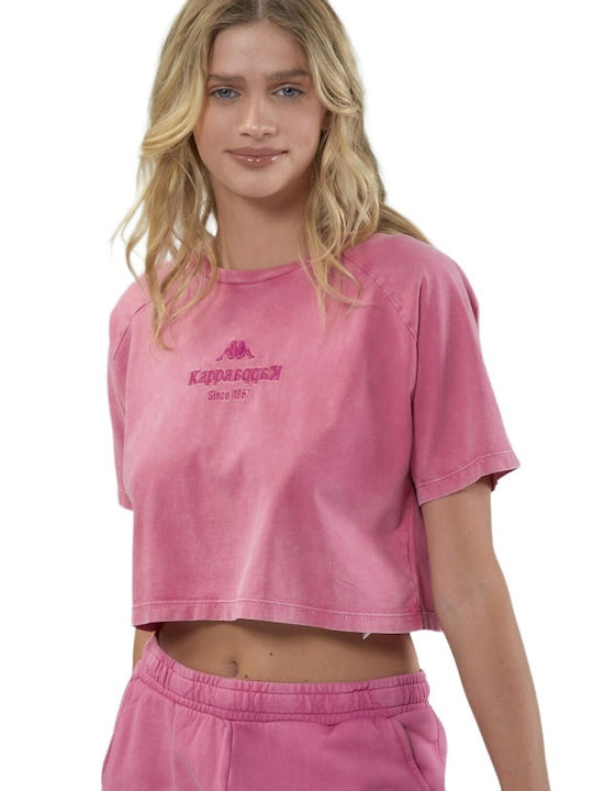Kappa Authentic Women's Oversized Crop T-shirt Pink