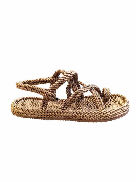 Twist Women's Flat Sandals in Brown Color