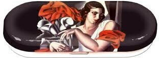 Fridolin Metallic Tamara De Lempicka Portrait Ira P Eyeglass Case Hard with Magnetic Closure Black