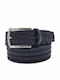 Men's Belt Leather Knitted Navy Blue