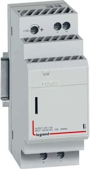 Legrand DIN Rail Power Supply 1.5A/24V/36W