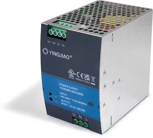 Τροφοδοτικό Ράγας με Έξοδο 48V και Ισχύ 480W 10A
