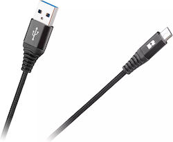 Rebel RB-6000-050-B Regular USB 2.0 σε micro USB 0.5m Μαύρο