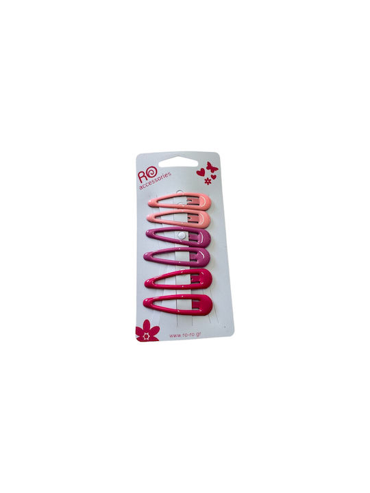 Ro-Ro Accessories Kids Hair Clips Set with Hair Clip in Pink Color 6pcs