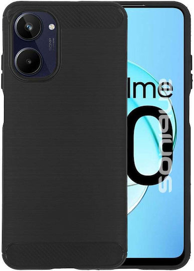 Sonique Carbon Brushed Back Cover Silicone / Plastic Black (Realme 10)