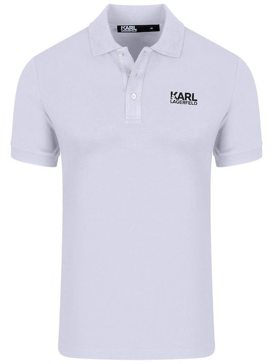 Karl Lagerfeld Men's Short Sleeve Blouse Polo White