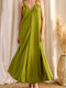 Coralia Lime Maxi Wide Dress