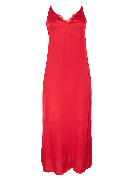 See U Soon Maxi Rochie Satin Red