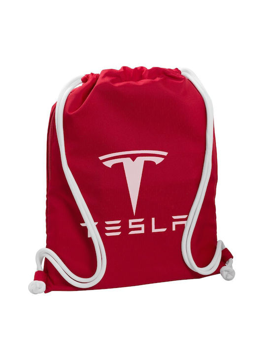Koupakoupa Tesla Motors Τσάντα Πλάτης Γυμναστηρίου Κόκκινη