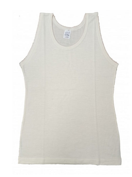 Ψωμιάδης Women's Sleeveless Woolen T-Shirt Beige