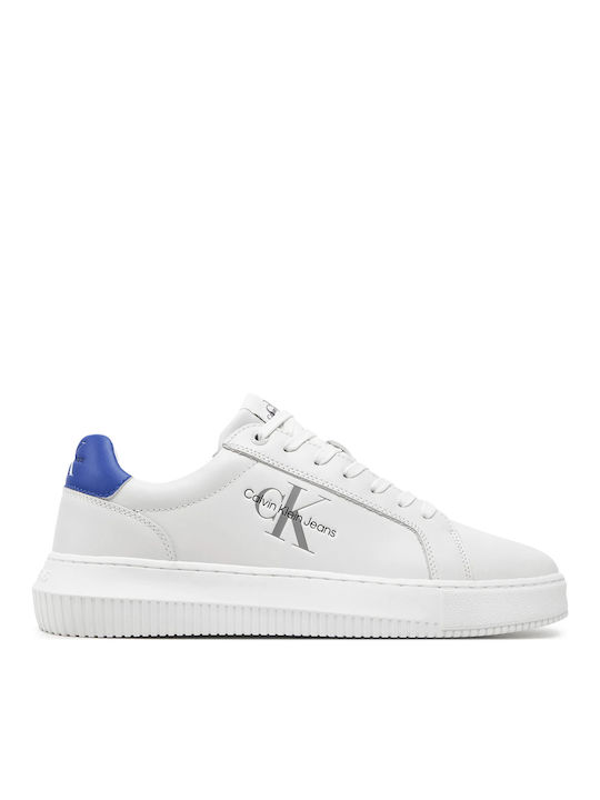 Calvin Klein Cupsole Mono Lth Ανδρικά Chunky Sneakers Λευκά