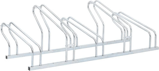 Bicycle Stand for 5 Bicycles Floor-Mounted Galvanized Steel 4005576 Silver