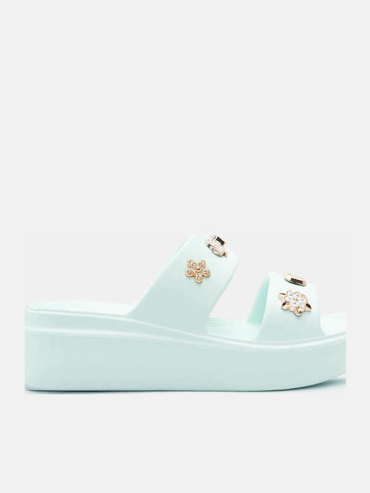 Women's Platform Flip Flops Turquoise