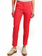 Women's Fabric Trousers Slim Fit Orange