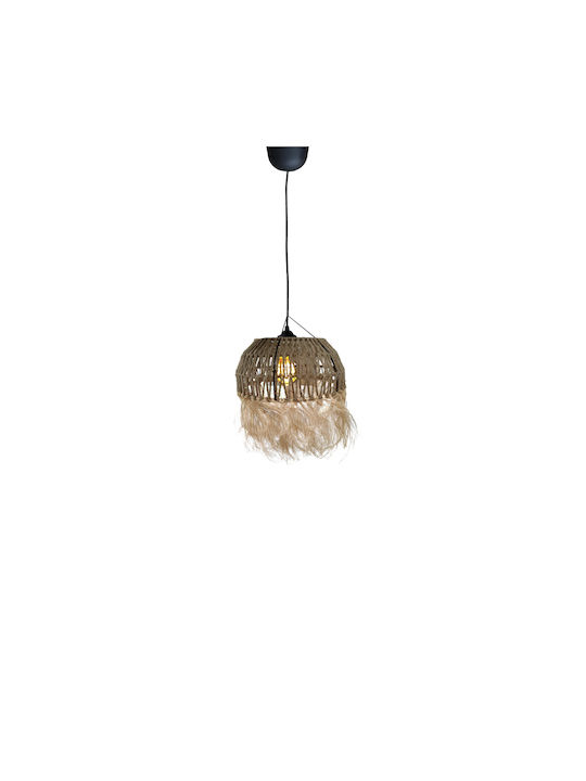 Pakketo Bowler Pendant Light Single-Light for Socket E27 Brown