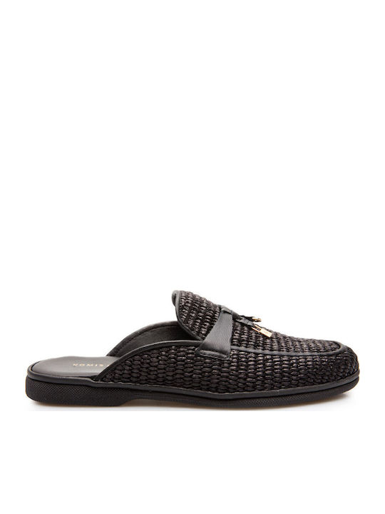 Komis & Komis Mules με Τακούνι σε Μαύρο Χρώμα