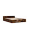 Kids Bed Classic Semi Double with Storage Space Brown for Mattress 120x190cm