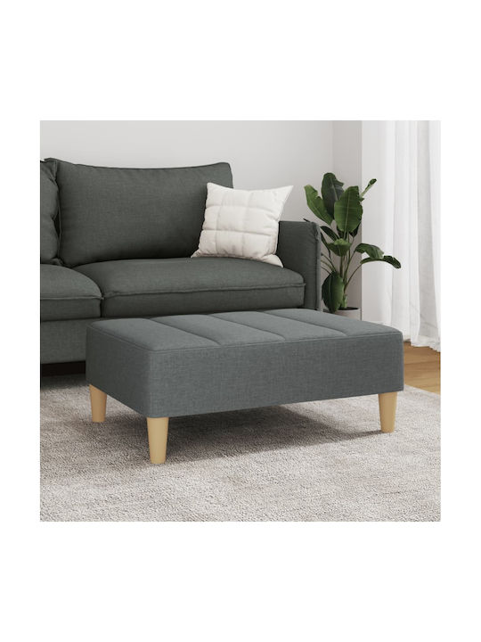 Stool Footstool Upholstered with Fabric Dark Gr...