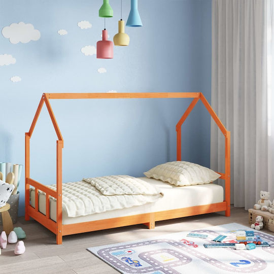 Kinderbett Einzeln Braun für Matratze 90x190cm