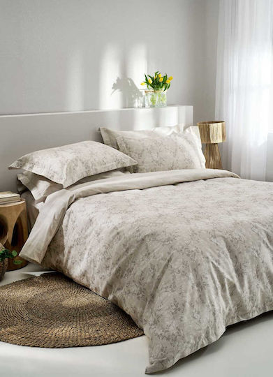 Vesta Home Torino-2 Bed Sheets Super-Double 240x270cm Beige Set 4 Pieces