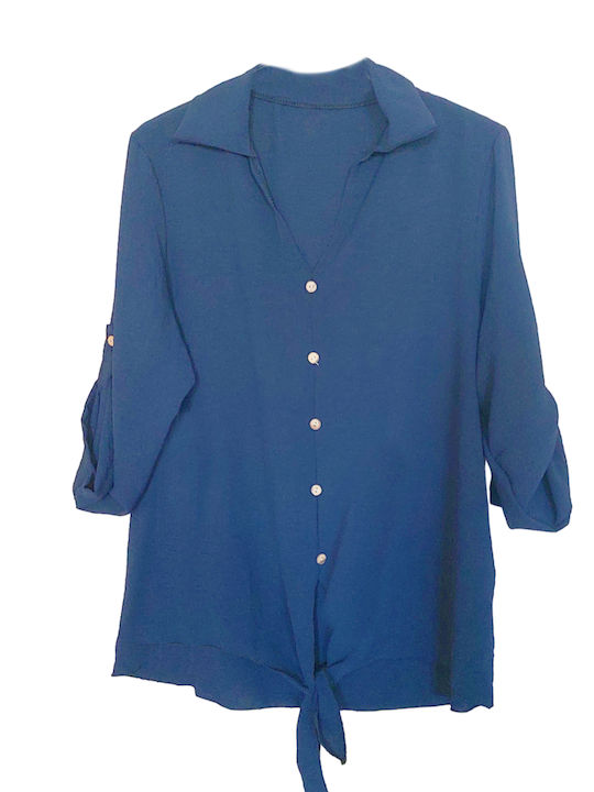 Fashion Vibes Women's Long Sleeve Shirt Blue