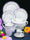 Emfasi Tea Set with Cup Porcelain Gray 1000ml 27pcs