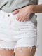 Jean Shorts Λευκό Πιτσιλοτό