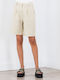 Women's Bermuda Shorts Linen Beige