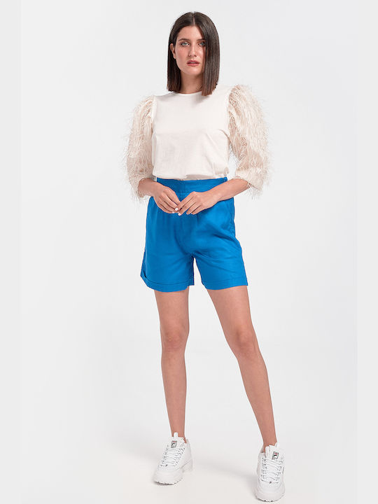 Women's High-waisted Shorts Blue